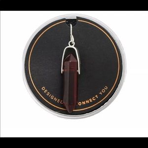 NEW Alex and Ani .925 Sterling Silver Chain Station Hook Ruby Red Glass Pendant